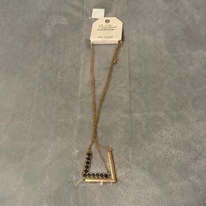 Elegant Gold Necklace with Black Accents